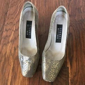 Stuart Weitzman Snakeskin Block Heels